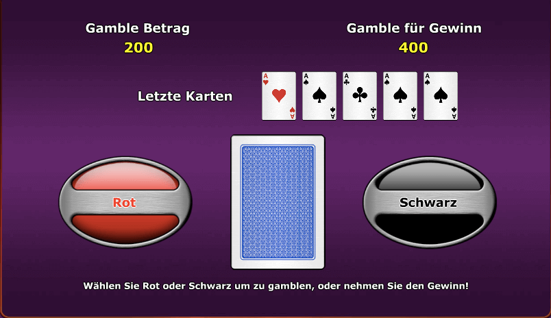 Gamble Modus bei Sizzling Hot