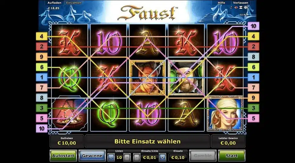 Faust Gewinnlinien