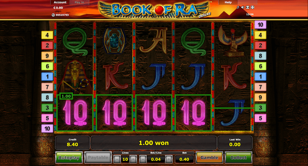 Book of Ra bei 77 Jackpot
