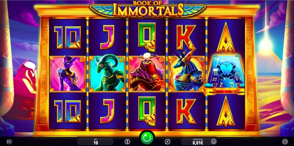 Aufbau des Slots Book of Immortals