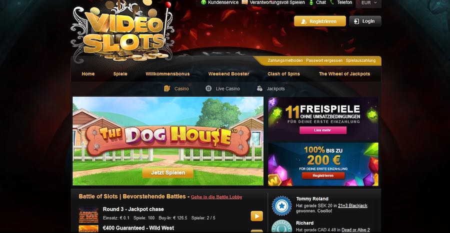 Videoslots Casino Webseite