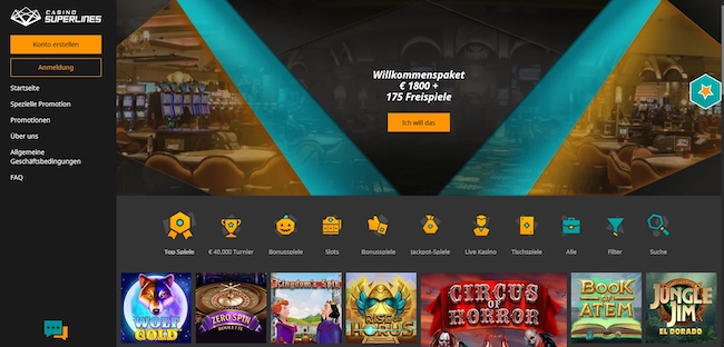 Superlines Casino Webseite