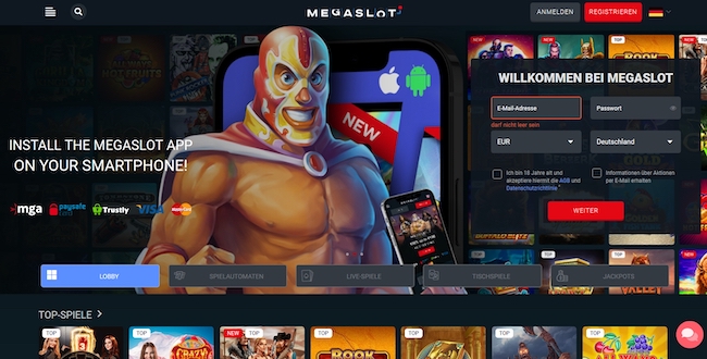 Megaslot Casino Webseite