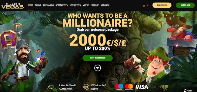 Million Vegas Casino Webseite