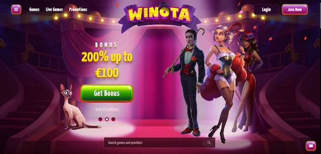 Winota Casino Webseite