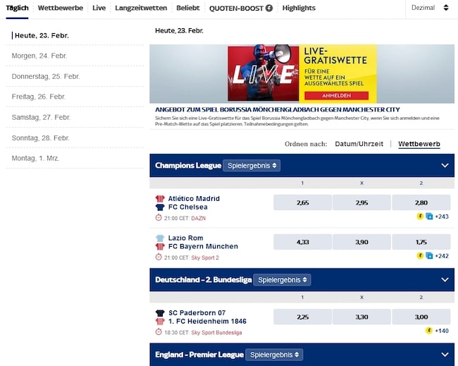 Skybet Fußball