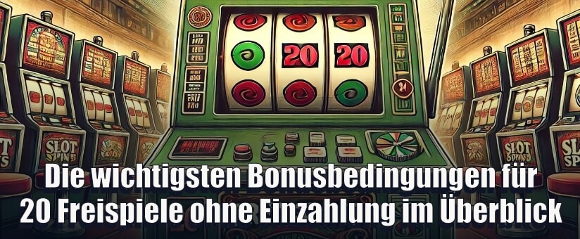 Die wichtigsten Bonusbedingungen für 20 Freispiele ohne Einzahlung im Überblick
