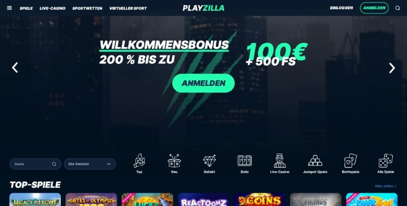 playzilla casino desktop