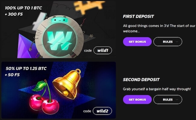 Wildcoins Casino Bonus