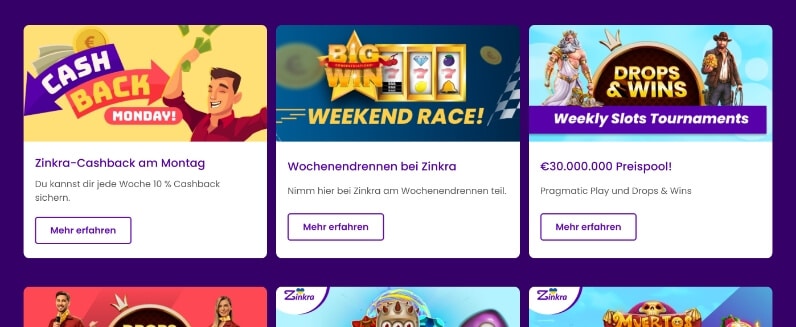 zinkra casino promotionen