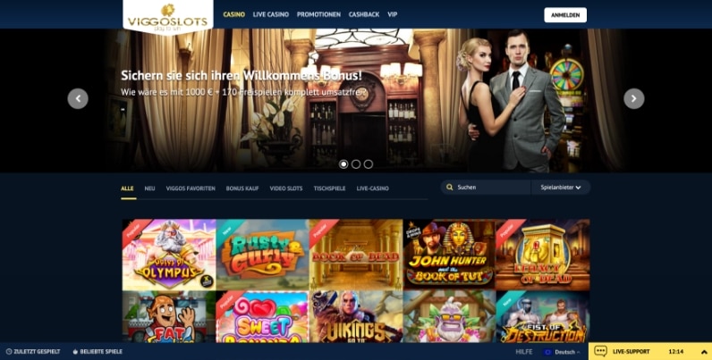 viggoslots casino desktop screenshot