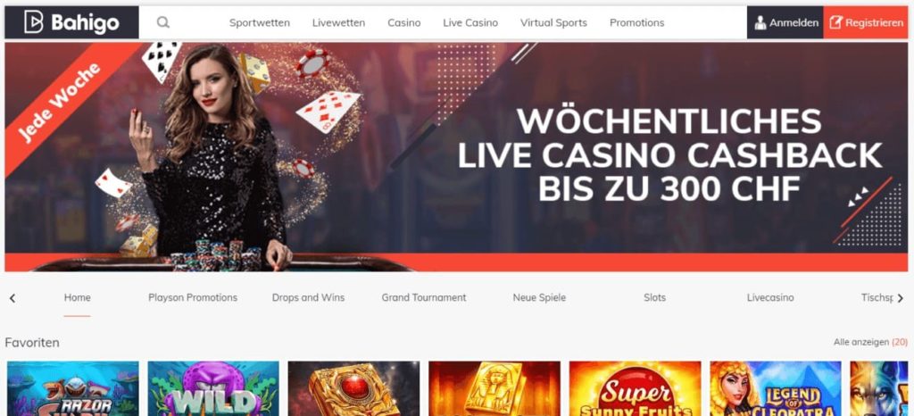 Bahigo Casino Webseite