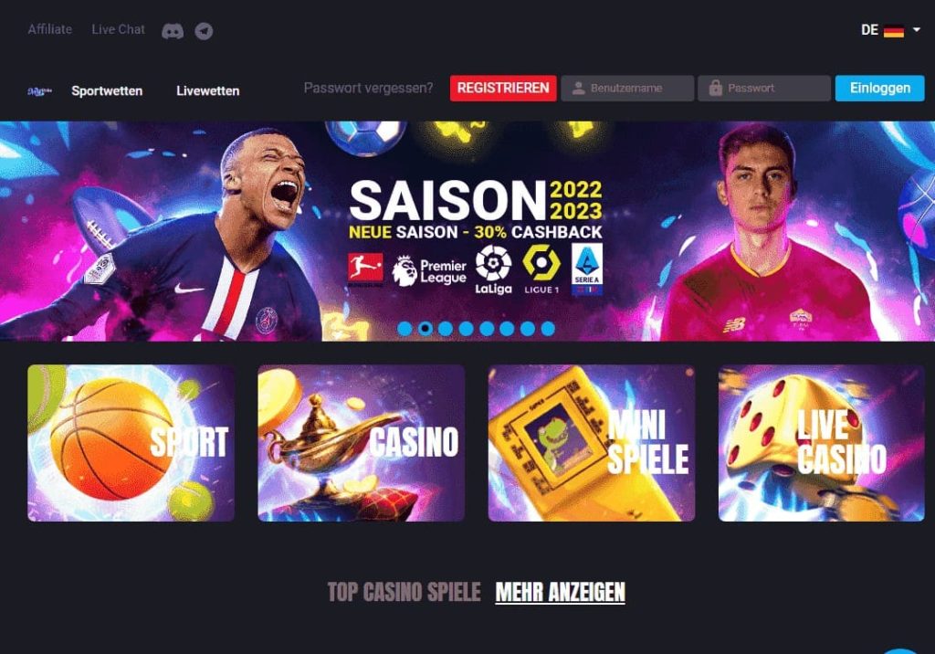 Mystake Casino Webseite