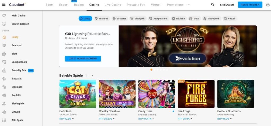 cloudbet casino webseite