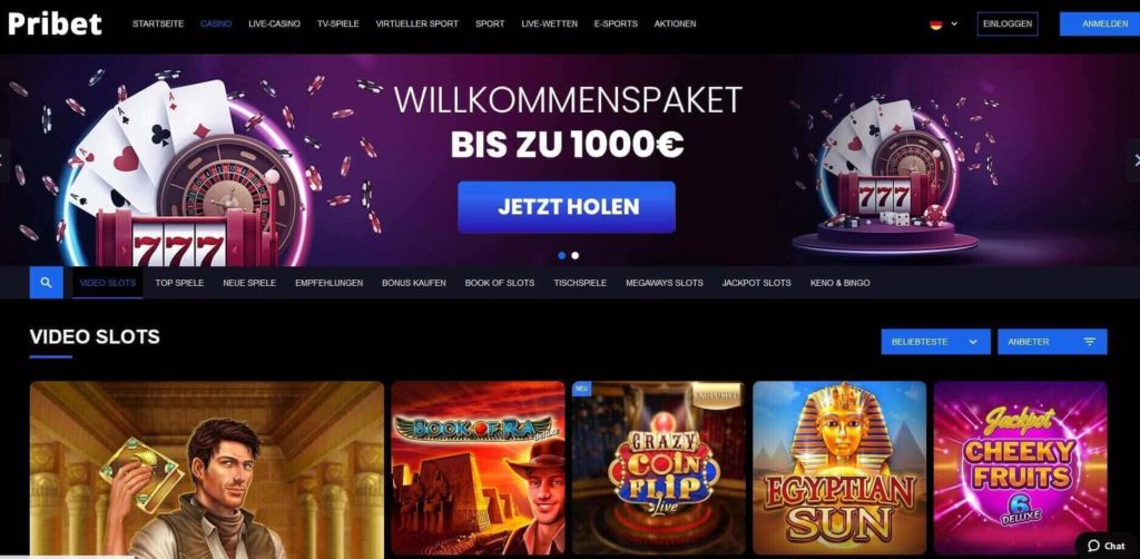 Pribet casino webseite
