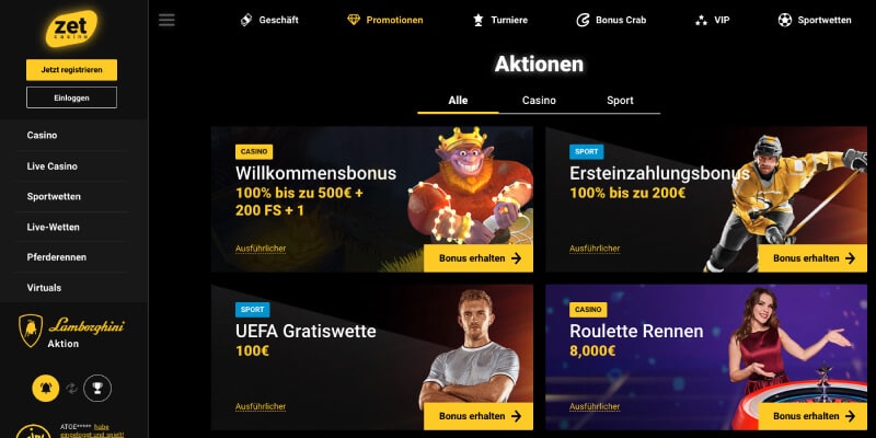 Zet Casino Bonus