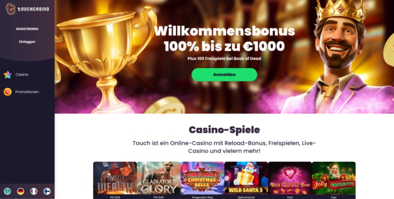touch casino desktop screenshot