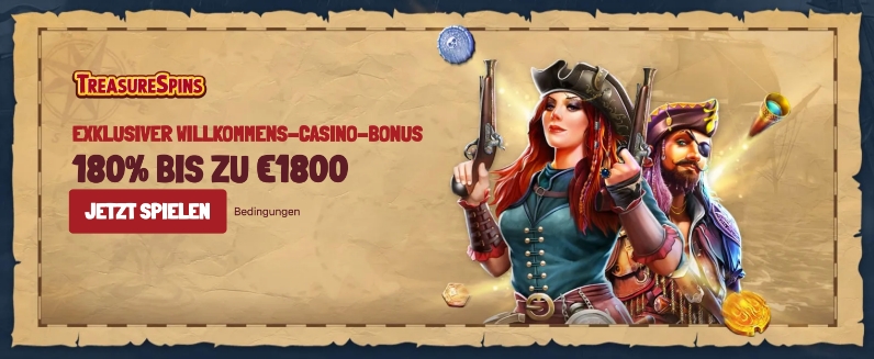 treasure spins casino desktop screenshot promotionen
