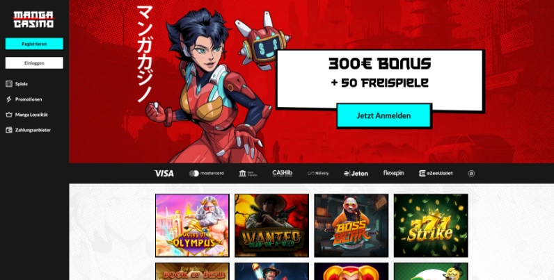manga casino desktop screenshot