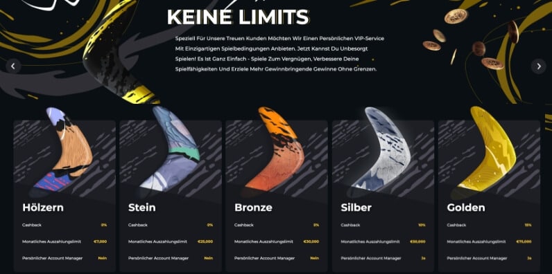 Boomerang Casino VIP-Programm