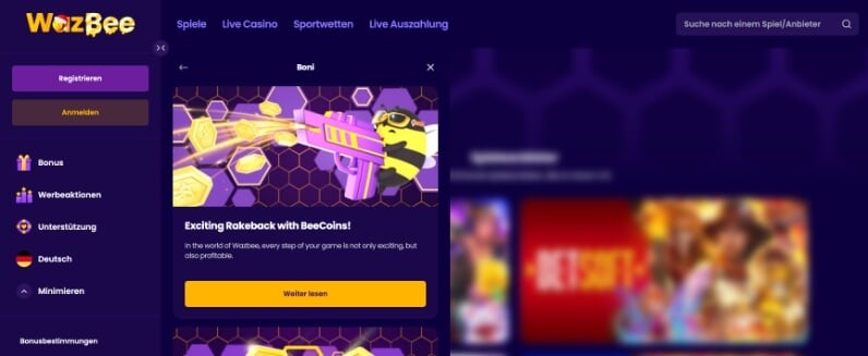 wazbee casino bonus