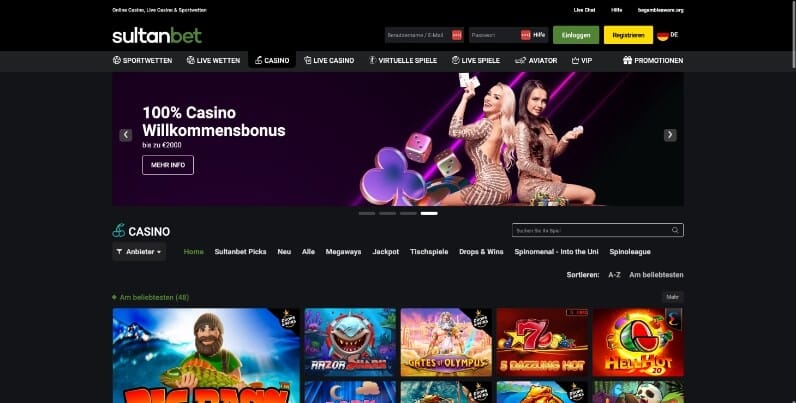 sultanbet casino desktop