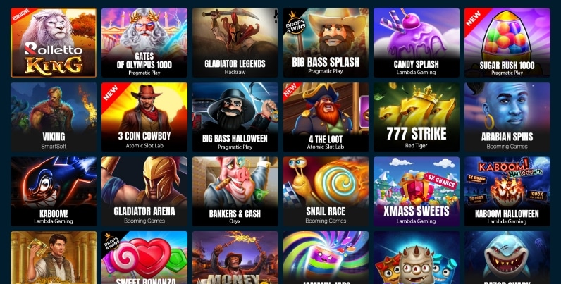 rolletto casino desktop screenshot spiele