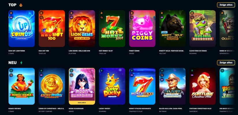 Spielauswahl bei RocketPlay Casino